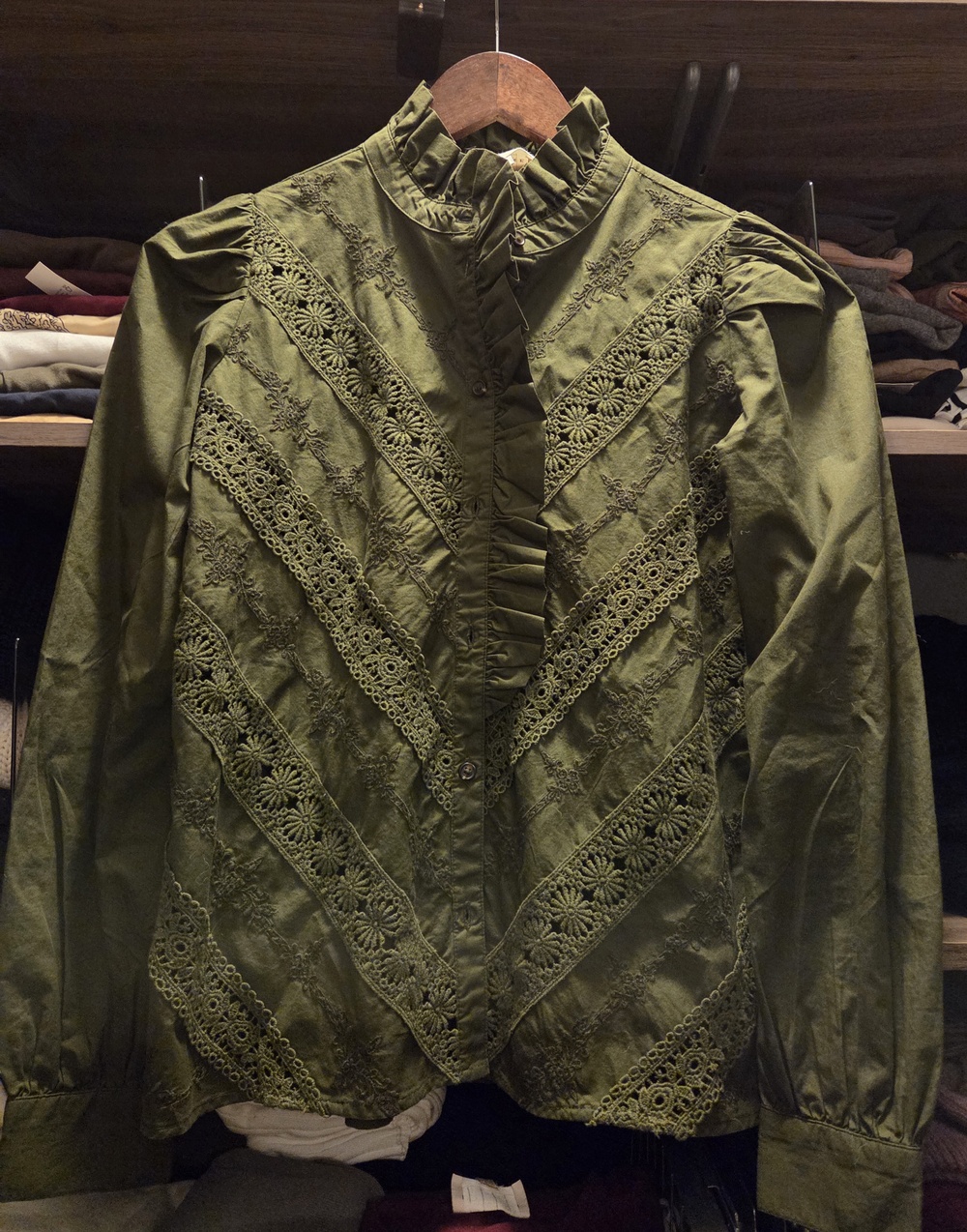 Sezane Lou Shirt Perfect Green - Size 2 - Picture 1 of 1